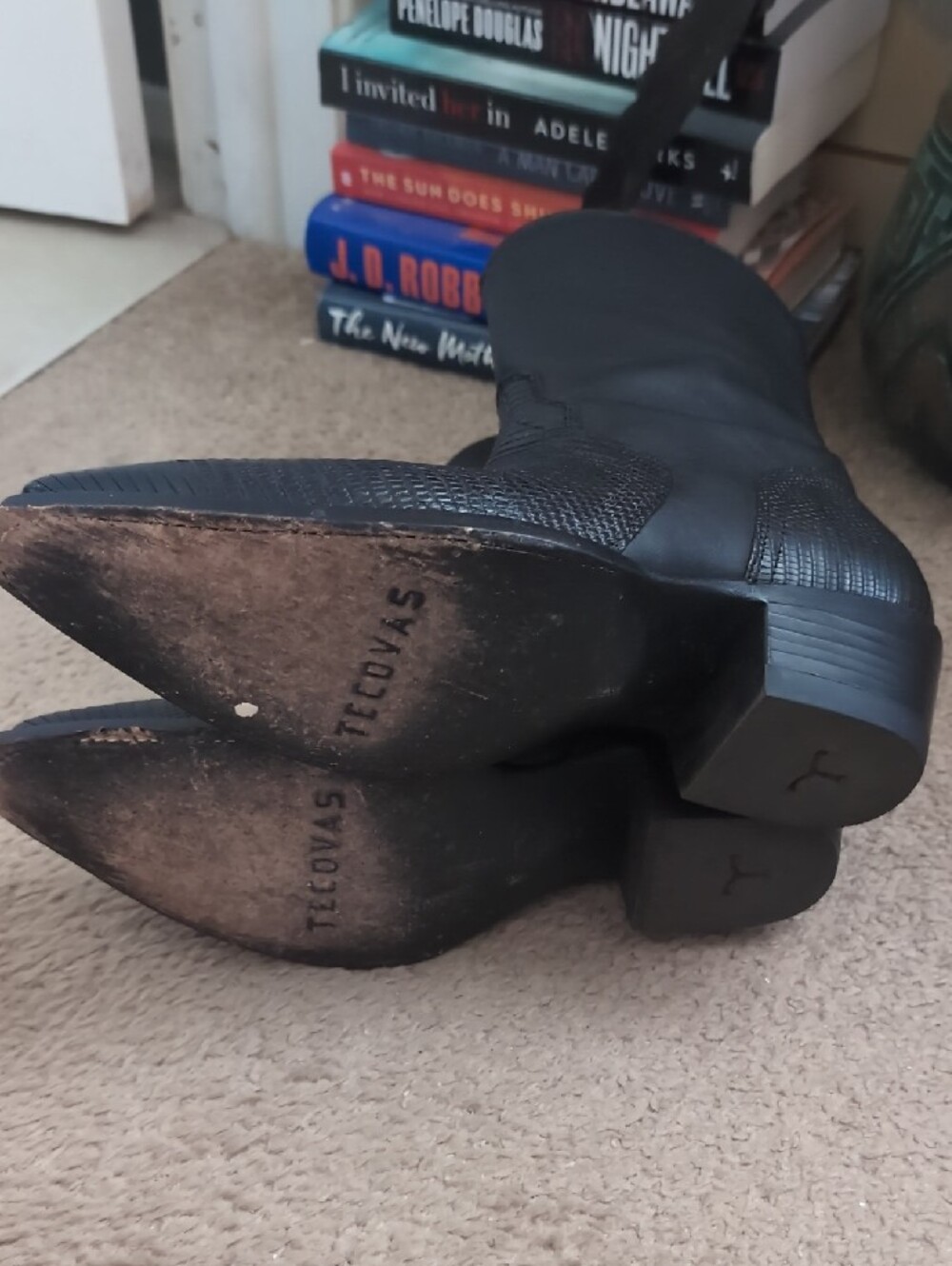 Tecovas Black Lizard-Textured Pointed-Toe Western Boots - Picture 3 of 5